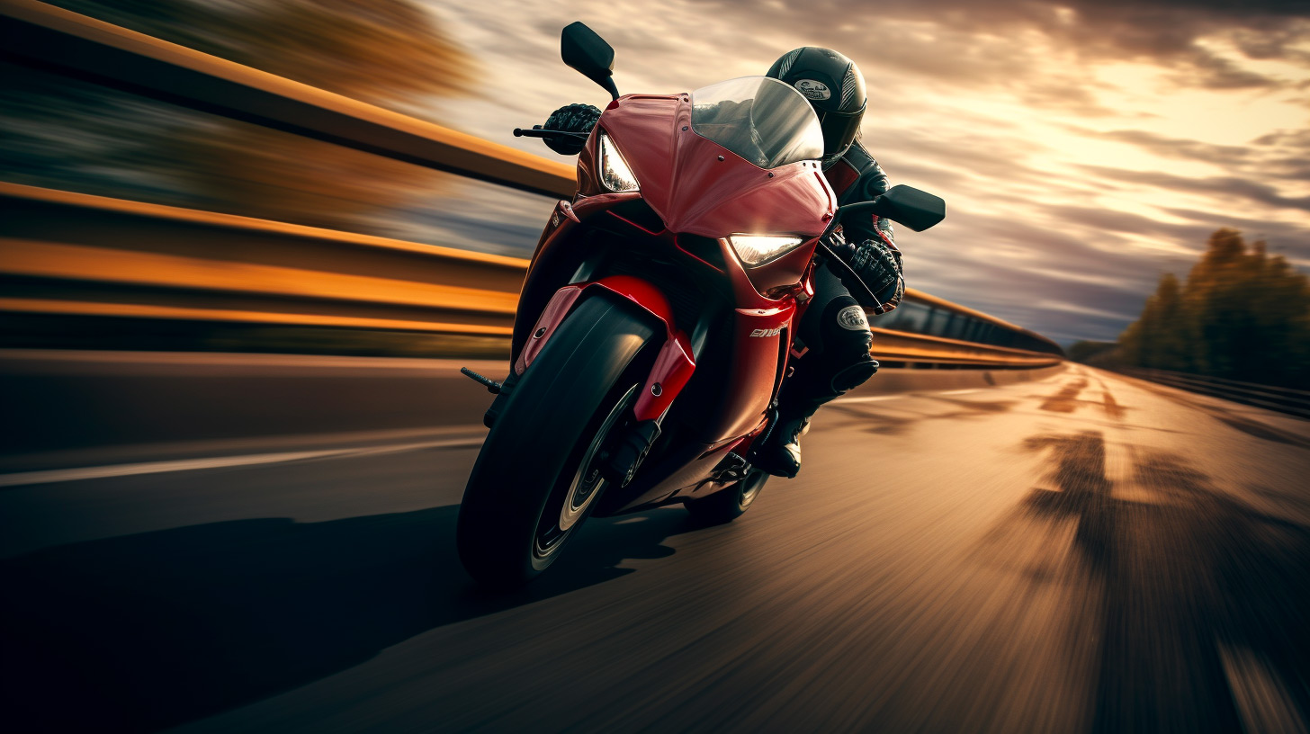 racning motorcykel kör snabbt på racingbana
