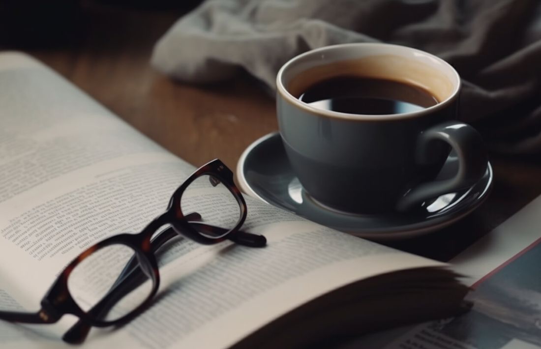 Kaffekopp på en tidning