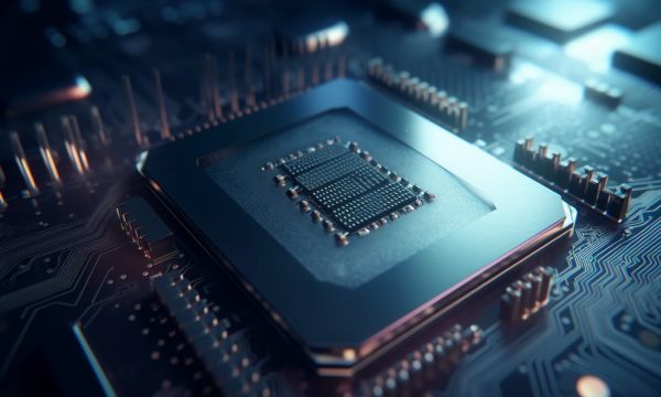 Ett datorchip i närbild