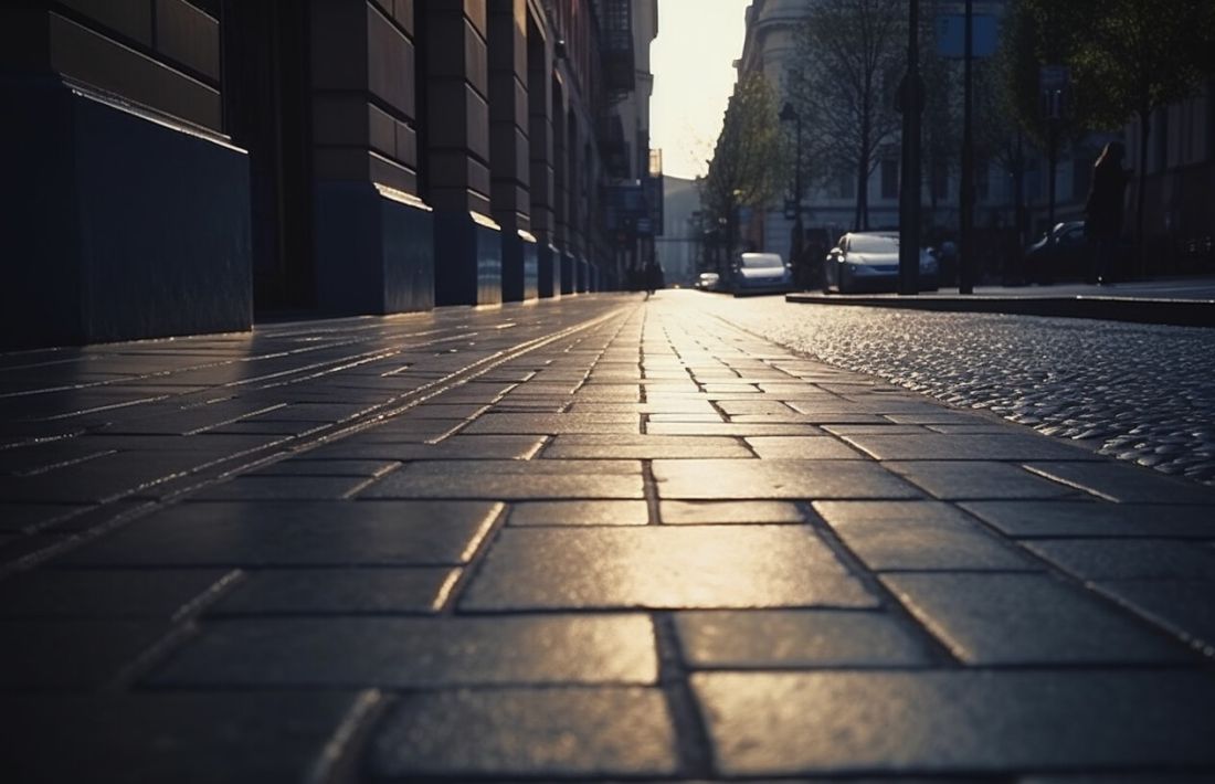 Gatstenar i närbild i Göteborgs innerstad